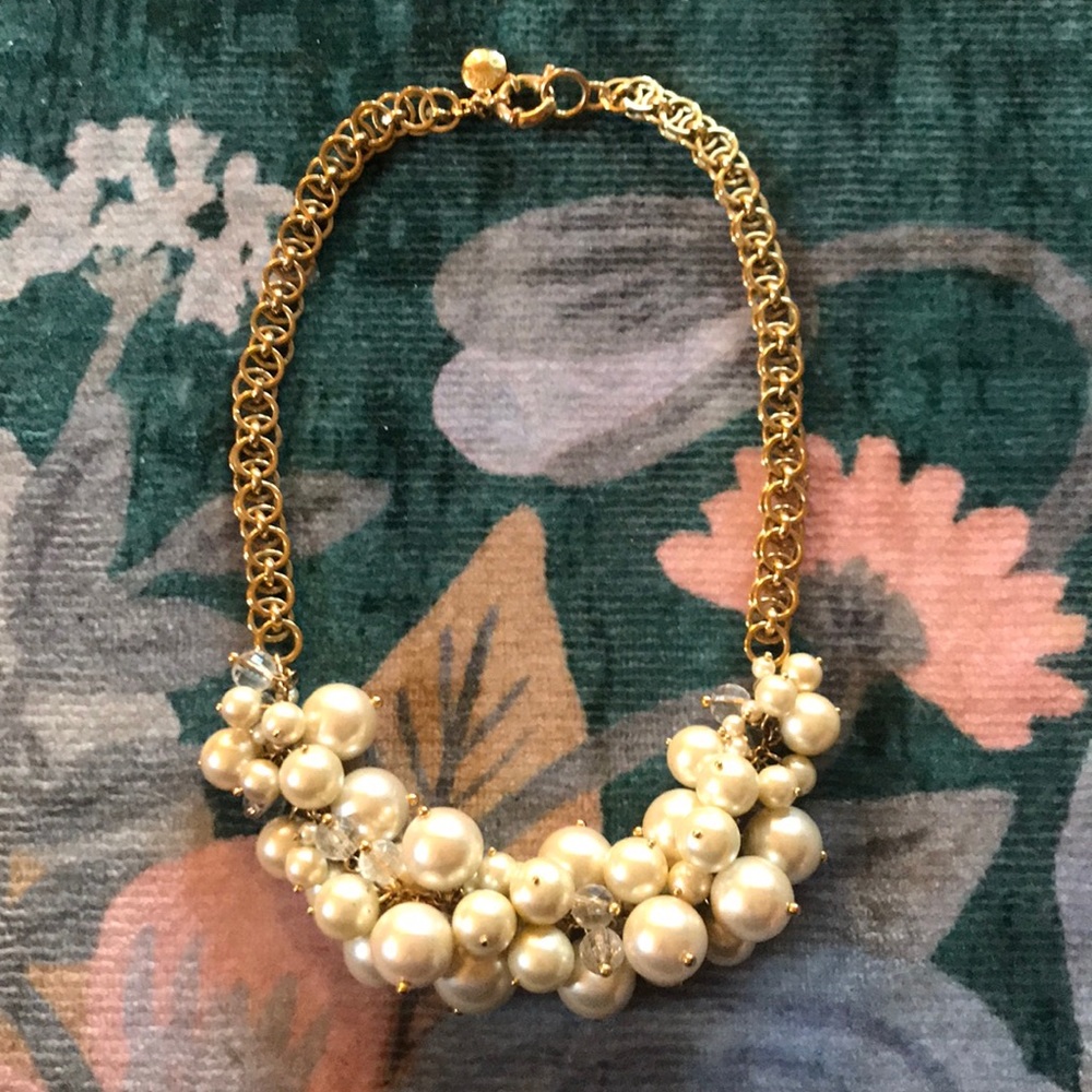 J. Crew Gold and Cream Pearl Necklace